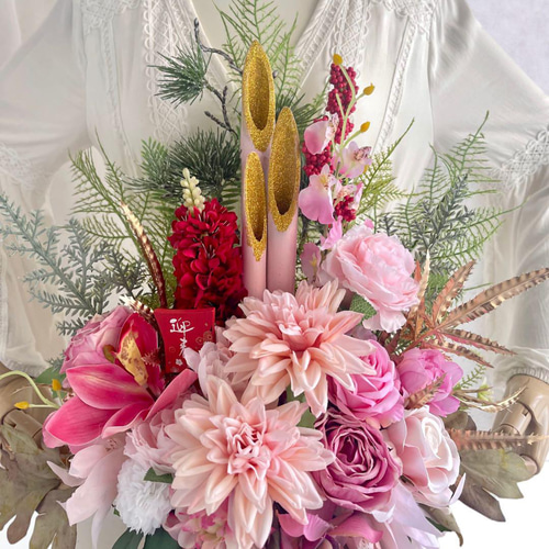 和風門松しめ飾り 竹器アレンジメント 和風門松しめ飾り 竹器アレンジメント