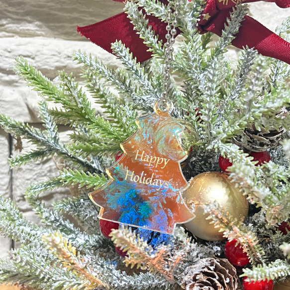 【まとめ買い アクリルキーホルダー オーロラ】10点セット クリスマスツリー モロッカン オーナメント 祝 贈り物 席札 4枚目の画像