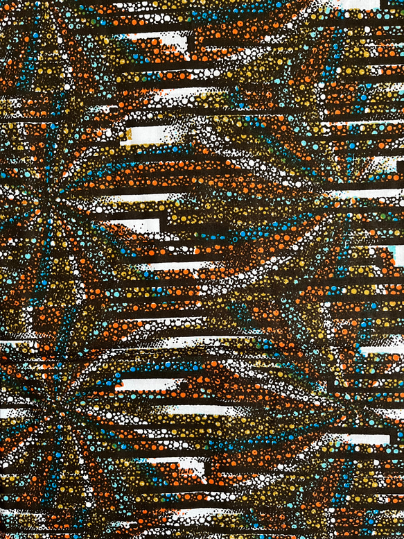アフリカ着物 WOODIN「Perles 微粒（ホワイト地）」フルオーダー／セミオーダー 12枚目の画像
