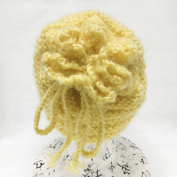 手編み　アルパカ混のニット帽（ネックウォーマー）　A231208 5枚目の画像