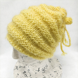 手編み　アルパカ混のニット帽（ネックウォーマー）　A231208 2枚目の画像