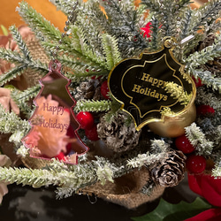 【まとめ買い アクリルキーホルダー ピンク】10点セット クリスマスツリー モロッカン オーナメント 祝 贈り物 席札 2枚目の画像