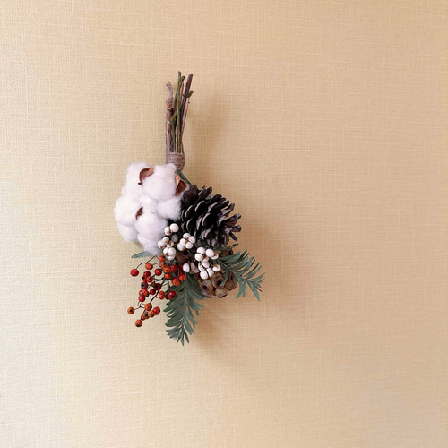 ドライフラワーの正月リース｜ しめ縄リース→スワッグ2wayで長く飾れ