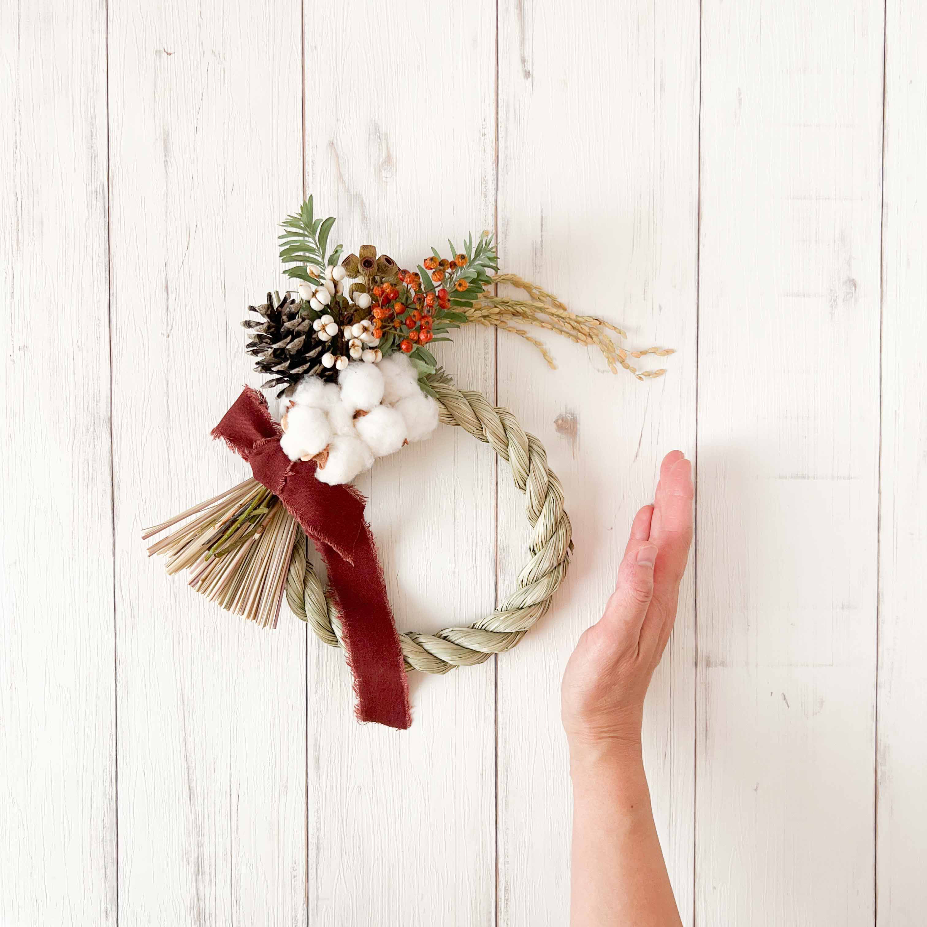 2wey しめ縄 しめ飾り お正月飾り 玄関飾り スワッグ ドライフラワー