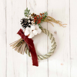 ドライフラワーの正月リース｜ しめ縄リース→スワッグ2wayで長く飾れ