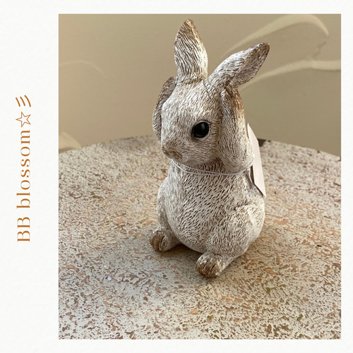 玄関 welcome 》Xmas お正月 レジンアンティークアニマル ラビット02