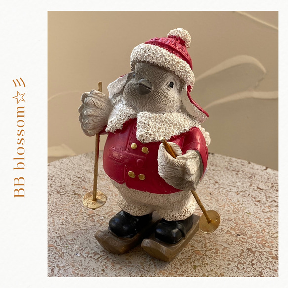 玄関 welcome 》Xmas ノエル スキーバード サンタクロース