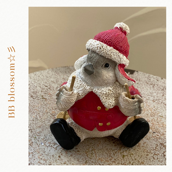 玄関 welcome 》Xmas ノエル スキーバード サンタクロース