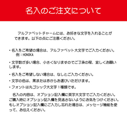 反射 アルファベット アクリル チャーム キーホルダー (バーミリオン／ホワイト) 交通安全 安全グッズ 名入無料 3枚目の画像