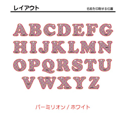 反射 アルファベット アクリル チャーム キーホルダー (バーミリオン／ホワイト) 交通安全 安全グッズ 名入無料 2枚目の画像