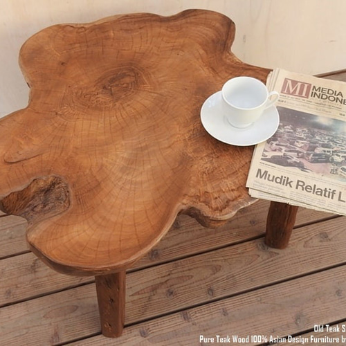 ローテーブル (コーヒーテーブル) 希少 チーク無垢材