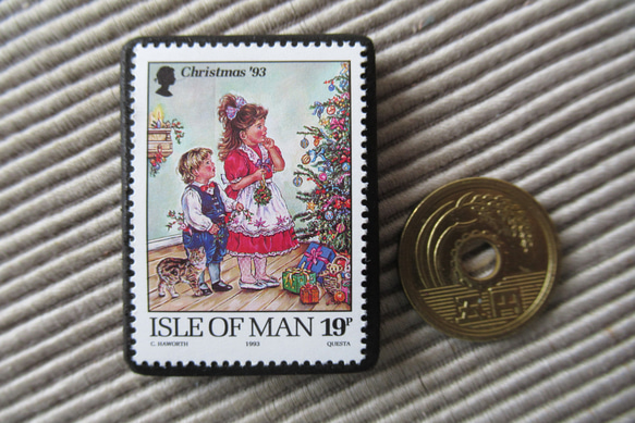 マン島　クリスマス切手ブローチ9148 3枚目の画像