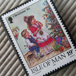 マン島　クリスマス切手ブローチ9148 2枚目の画像