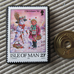 マン島　クリスマス切手ブローチ9149 3枚目の画像