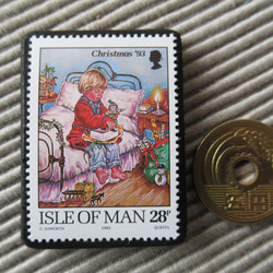 マン島　クリスマス切手ブローチ9150 3枚目の画像