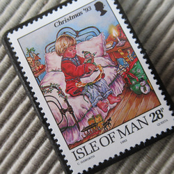 マン島　クリスマス切手ブローチ9150 2枚目の画像