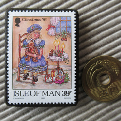 マン島　クリスマス切手ブローチ9151 3枚目の画像