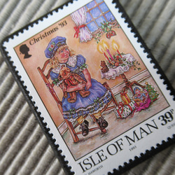 マン島　クリスマス切手ブローチ9151 2枚目の画像