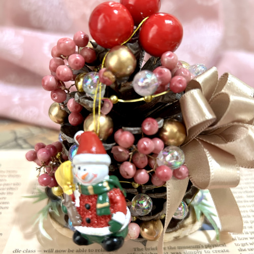 クリスマスガーランド 2本セット 果物や松ぼっくりが沢山で豪華 ゴールド ピンク クリスマスガーランド 2本セット 果物や松ぼっくりが沢山で豪華