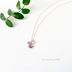 ＊訳あり＊14kgf amethyst × 3stones necklace 8枚目の画像