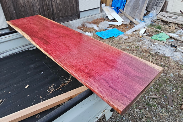 一枚板　パープルハート　カウンター　上杢　最高級　特大 