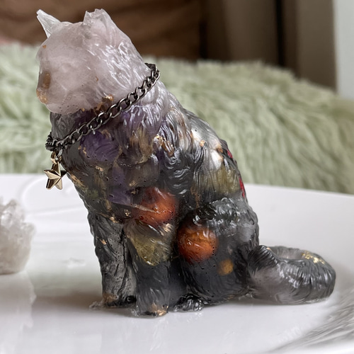 保護猫活動対象♡オルゴナイト♡メインクーン♡ローズクォーツ 