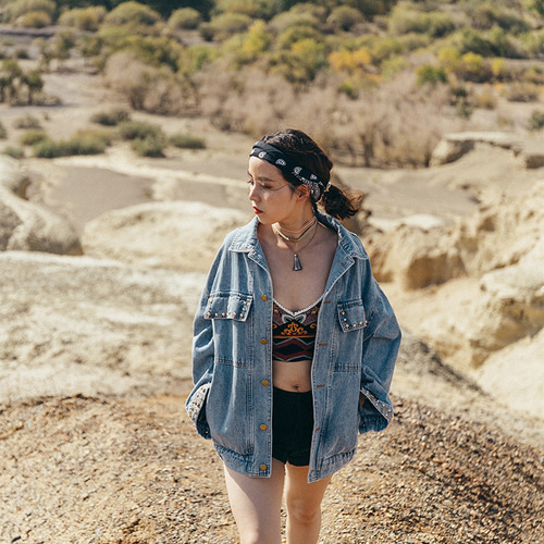 インディアンエスニックスタイル ヴィンテージ 刺繍 フリンジ ラペル