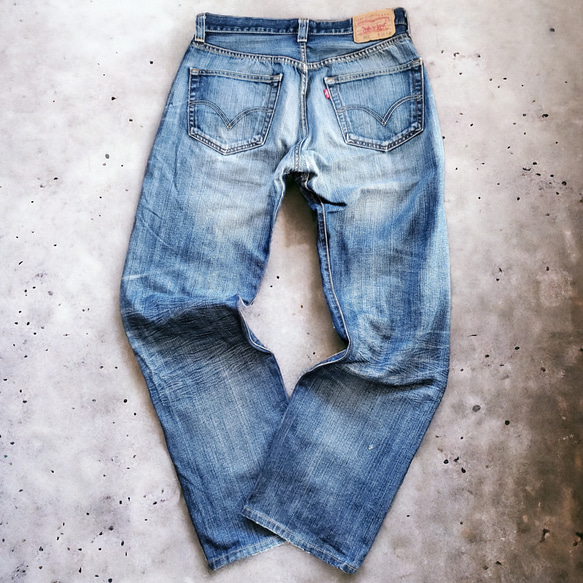 刺し子パッチワークデニムパンツ EURO Levi's501 W34 2枚目の画像