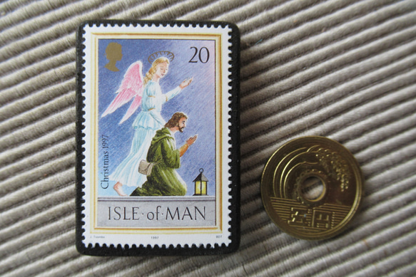 マン島　クリスマス切手ブローチ9153 3枚目の画像