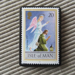 マン島　クリスマス切手ブローチ9153 1枚目の画像