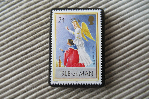 マン島　クリスマス切手ブローチ9154 1枚目の画像