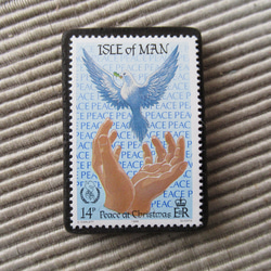 マン島　クリスマス切手ブローチ9155 1枚目の画像