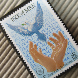 マン島　クリスマス切手ブローチ9155 2枚目の画像