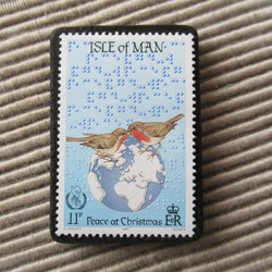 マン島　クリスマス切手ブローチ9156 1枚目の画像