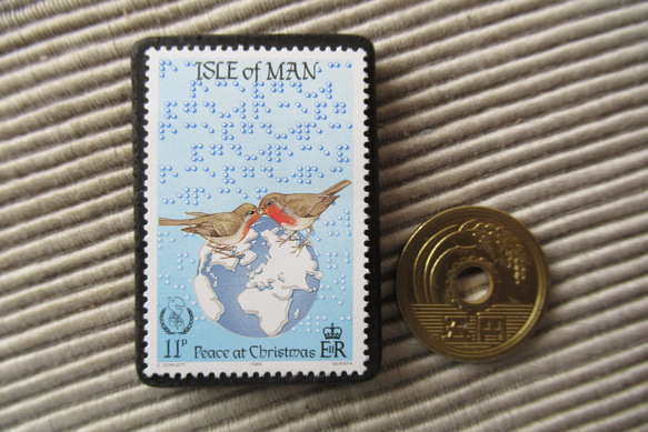 マン島　クリスマス切手ブローチ9156 3枚目の画像