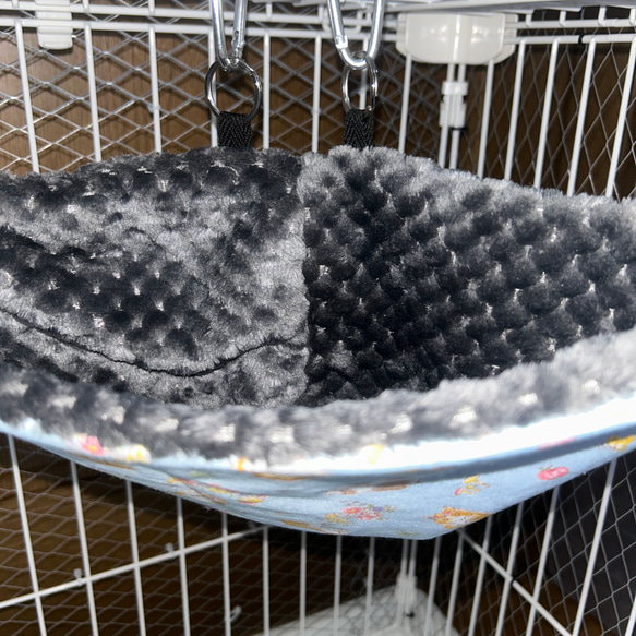 送料無料 モモンガポーチ ハンモック 寝袋 寝床 デグー 小動物 大きめサイズ ボア 3枚目の画像