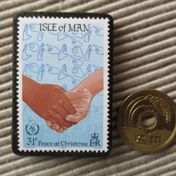 マン島　クリスマス切手ブローチ9157 3枚目の画像
