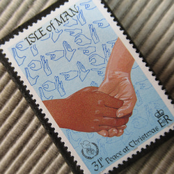 マン島　クリスマス切手ブローチ9157 2枚目の画像