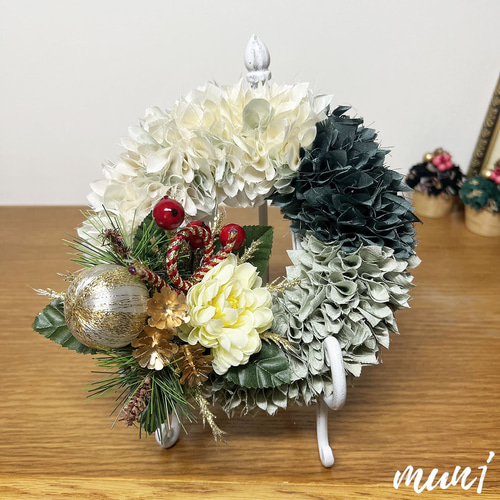 83）フラワーリース布リースリースクリスマスリースファブリック