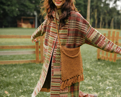 パッチワーク　カーディガン　コート　ゆったり 2c8fbb5f5d46ff5ad3e0021c646b09