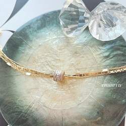 Triple Chain Rondel Gold Bracelet 3枚目の画像