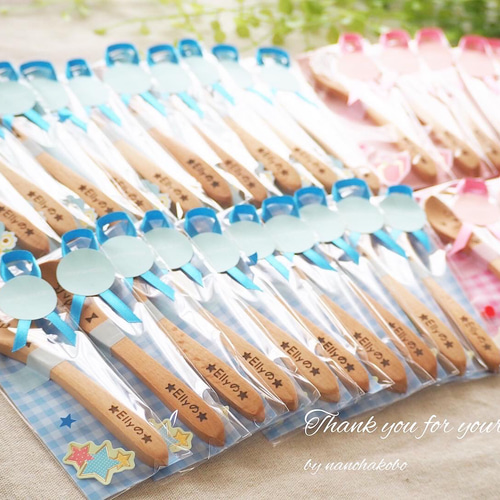 ♡結婚式席札・プチギフトに♡お名前入りナチュラルスプーン♥卒園記念
