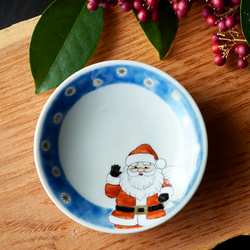 クリスマス豆皿2枚組セットB（サンタ＆ツリー）各約9.7cm 10枚目の画像