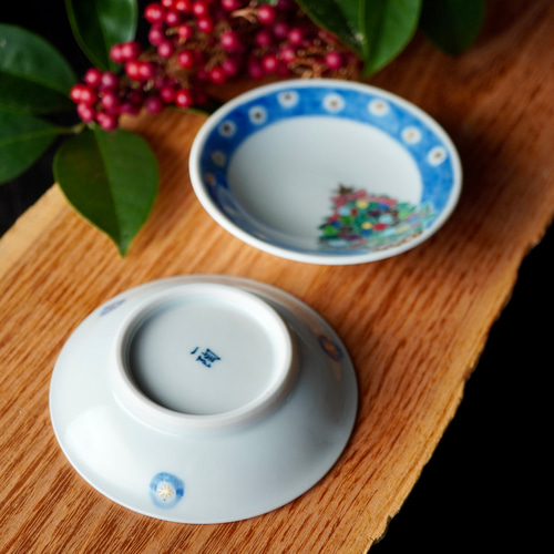 クリスマス豆皿2枚組セットB（サンタ＆ツリー）各約9.7cm 薬味皿・豆皿