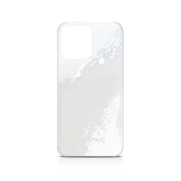 散白 - 立体加工 和風 ホワイトiPhoneケース【iPhone15シリーズも対応可能】 2枚目の画像
