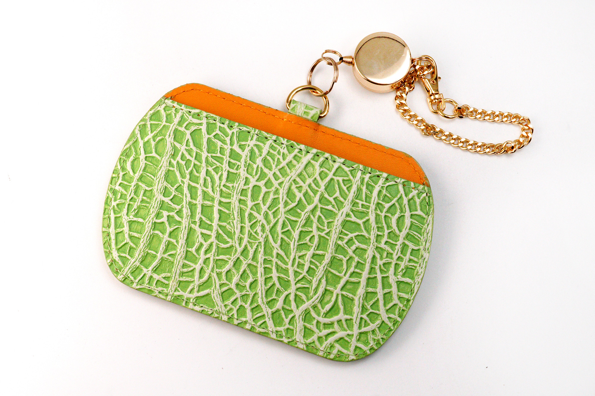 フルーツなパスケース／メロン（牛革製）