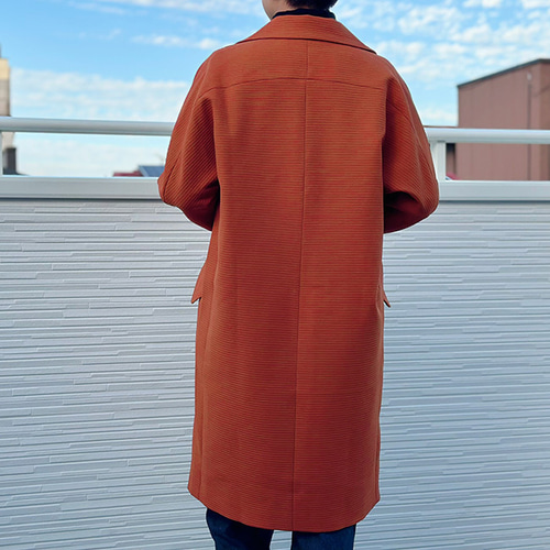 【未使用級】ミッソーニ✨イタリア製 チェスターコート ウール Lサイズ オレンジ 未使用級】ミッソーニ✨イタリア製 チェスターコート ウール Lサイズ