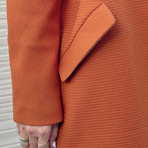 ラスト1点】ラグランスリープチェスターコート（オレンジ）23031ORF