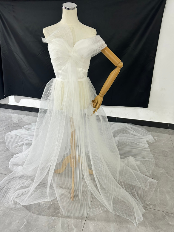 トップス付きオーバードレス トレーン ボリュームアップ ドレス  