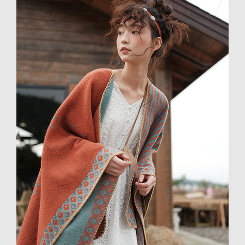 エスニックリゾートスタイル 民族風柄 リバーシブル イミテーション